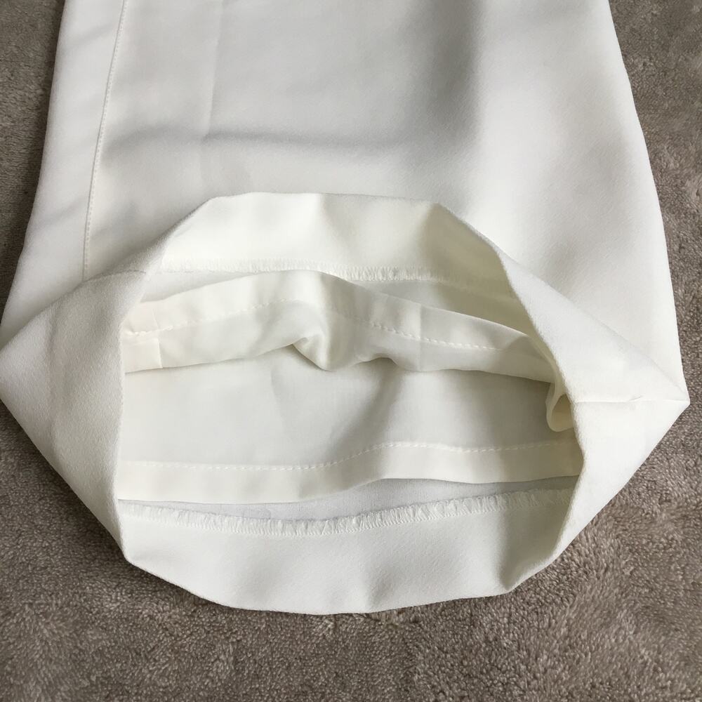 SOMETHING NAVY Ivory Pleated Wide Leg Trousers - Size 8 - Picture 8 of 12